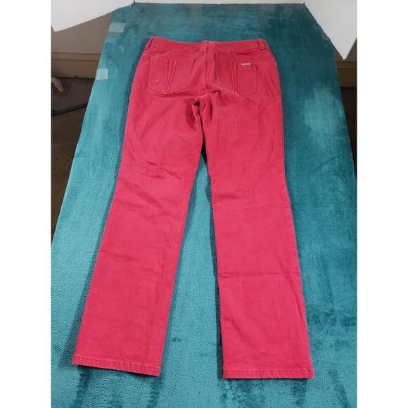 🌺 Chico's Red Straight Leg Jeans size 6 - Picture 8 of 9